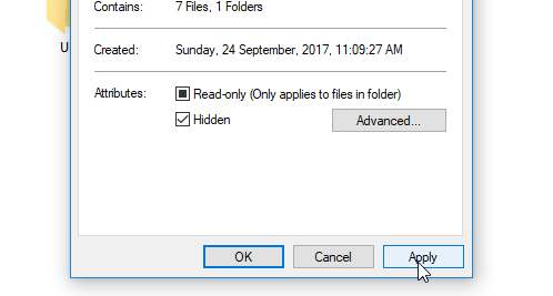hien file an trong windows