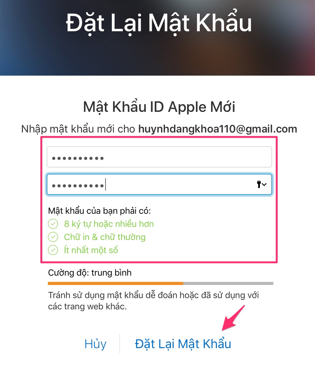 Cách đổi mật khẩu iCloud Lấy lại mật khẩu ID Apple nhanh