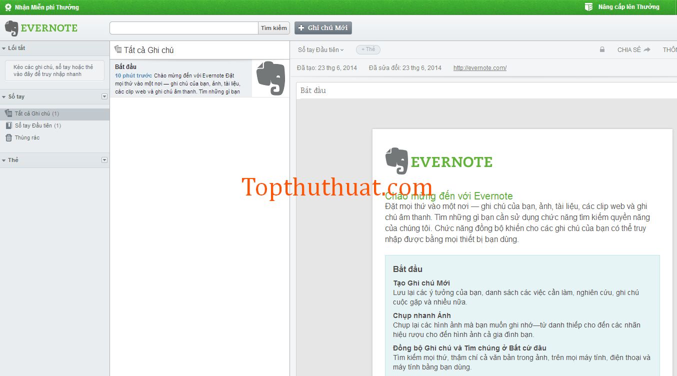 ảnh minh họa đăng ký tài khoản Evernote