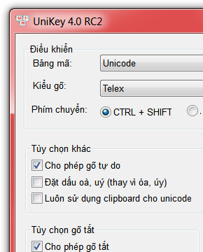 cài đặt Unikey