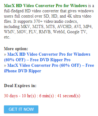 MacX HD Video Converter Pro for Windows