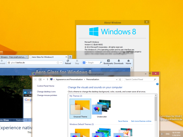 Bật giao diện theme trong suốt Aero cho Windows 8.1 và tận hưởng những trải nghiệm mới nhất của hệ điều hành của Microsoft. Với giao diện Aero trong suốt, bạn sẽ có được một giao diện đẹp mắt và hiện đại, đồng thời giúp tăng cường trải nghiệm của bạn khi sử dụng Windows 8.