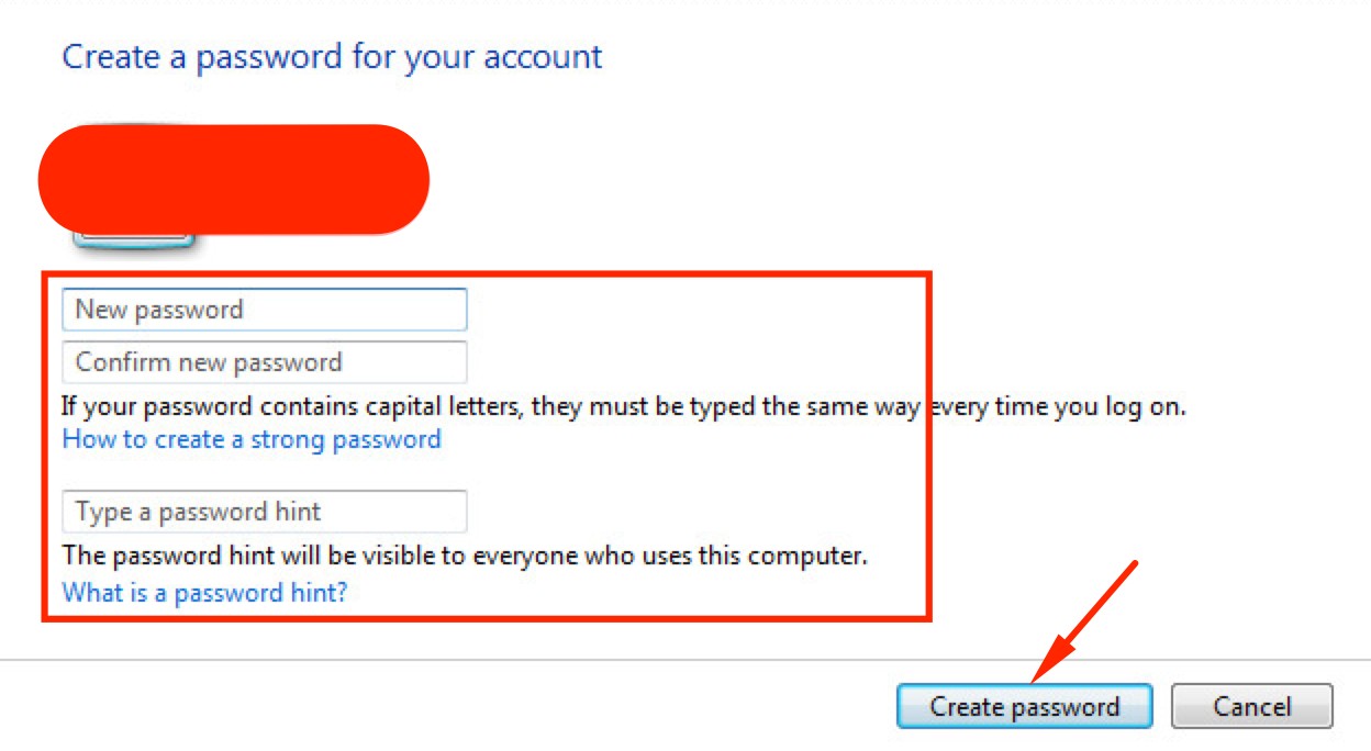 cách tạo mới mật khẩu Windows