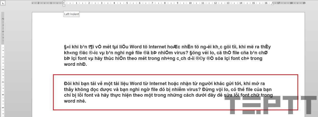 lỗi font chữ trong word