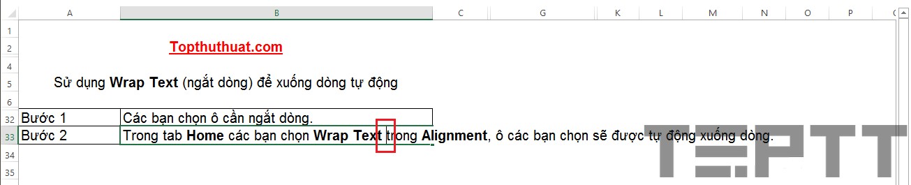 xuong dong trong excel