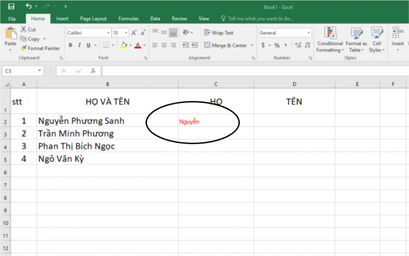 Top 3 cách đơn giản tách họ và tên ra thành 2 cột trong Excel