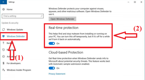 Tắt Windows Defender trên Windows 10