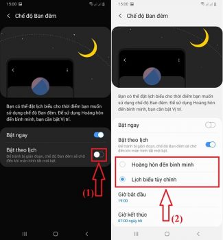 bật giao diện darkmode cho điện thoại samsung