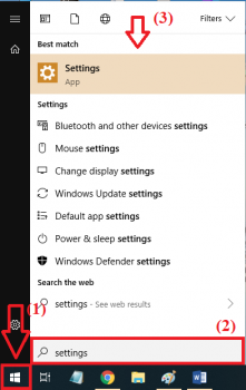 Truy cập Settings trên Windows 10