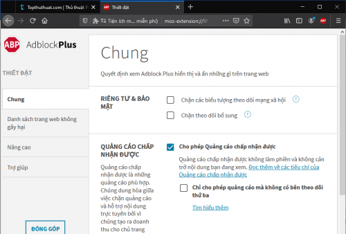 cach chan quang cao firefox