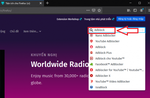 chan quang cao trinh duyet firefox