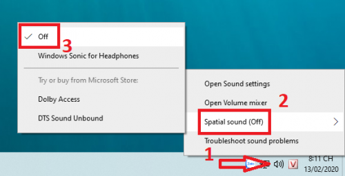 tắt Spatial sound trên Windows 10