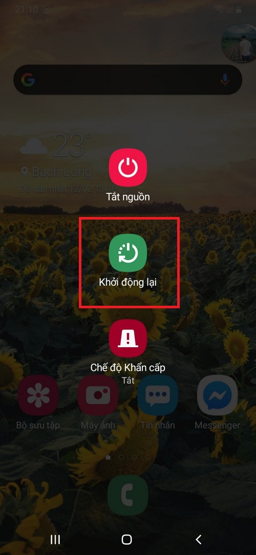 khoi dong lai dien thoai android