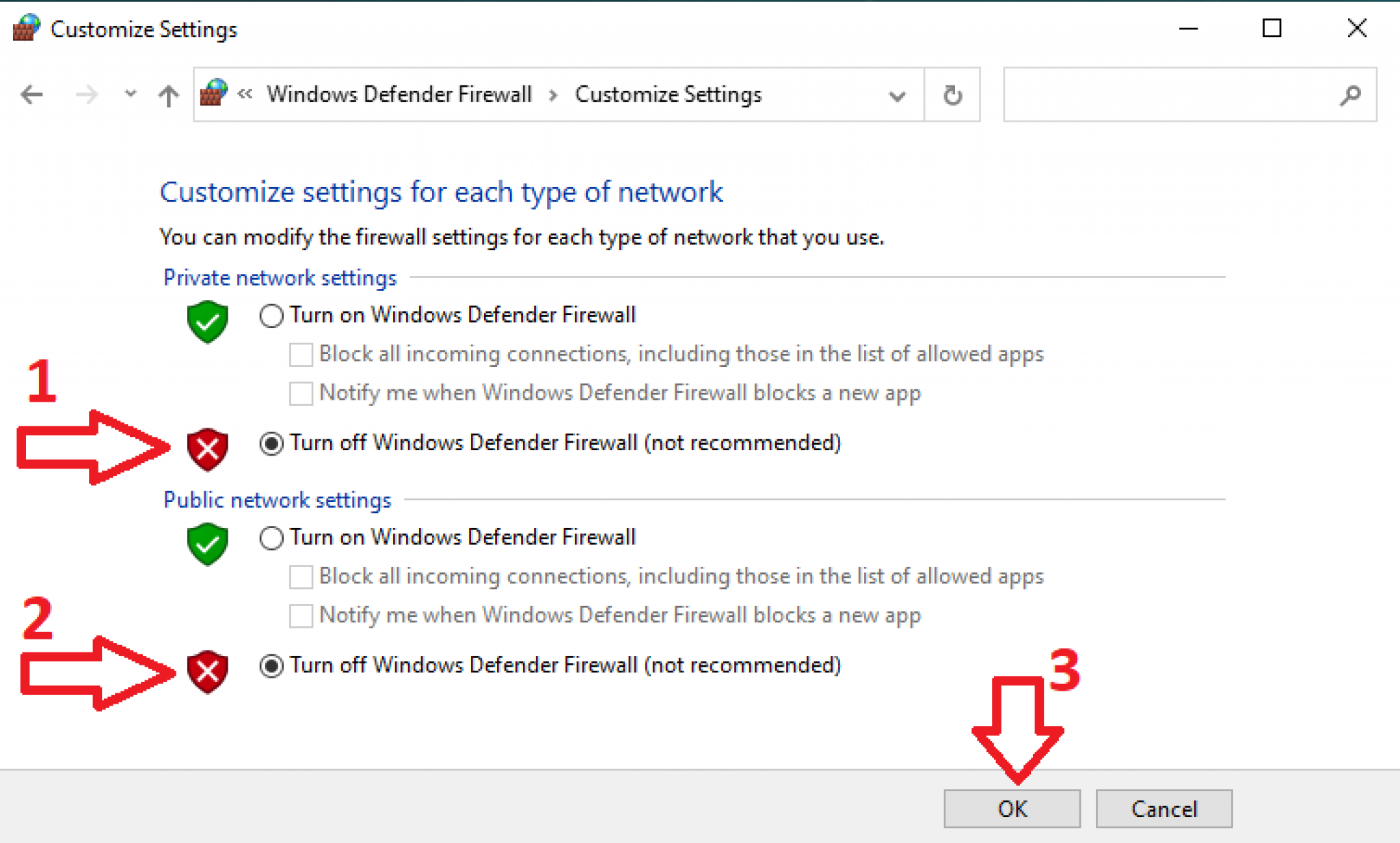 Cách tắt 100 tường lửa Firewall trên máy tính Windows 10