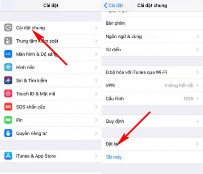 Restore hoặc đặt lại thiết bị iOS