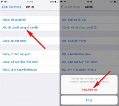 Khôi phục cài đặt iPhone