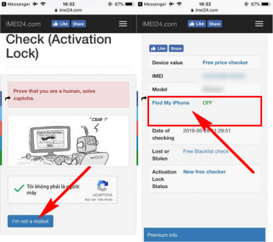 Check icloud ẩn trên ios