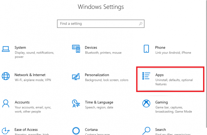 Mở cửa sổ Settings Windows 10