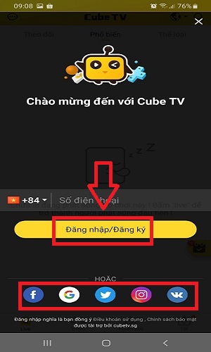 Cách đăng ký tài khoản CubeTV