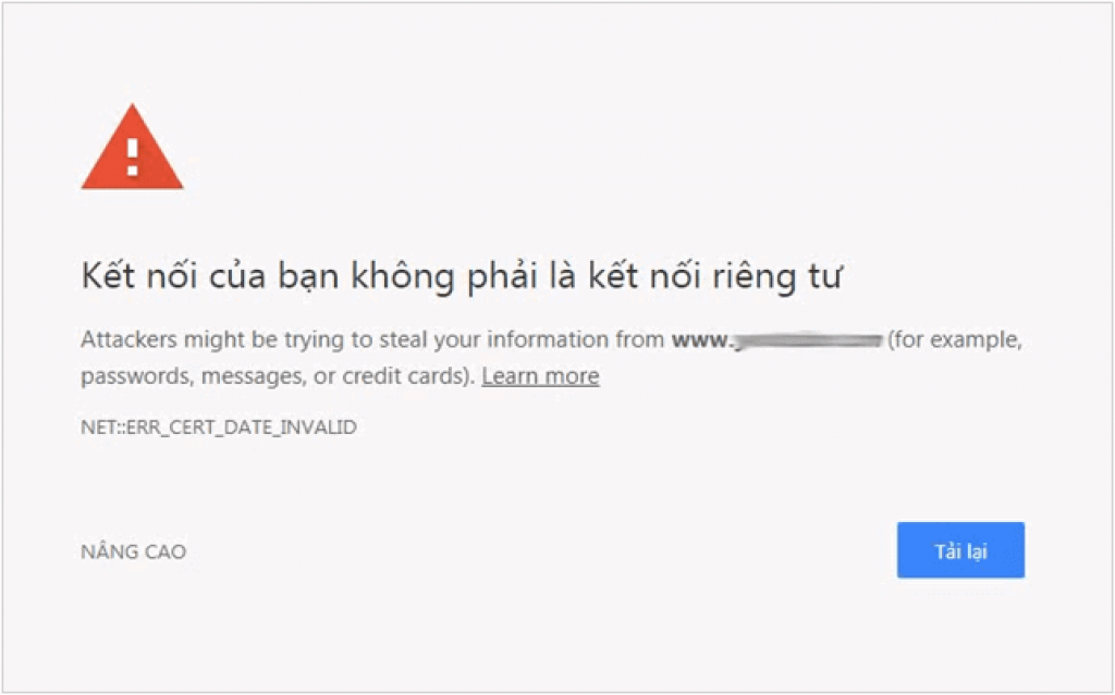 thông báo “Kết nối không riêng tư”