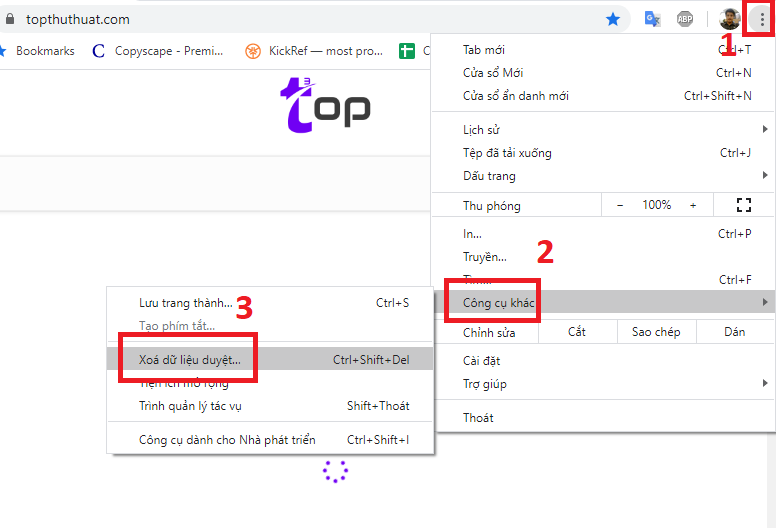 Dọn dẹp dữ liệu của Chrome