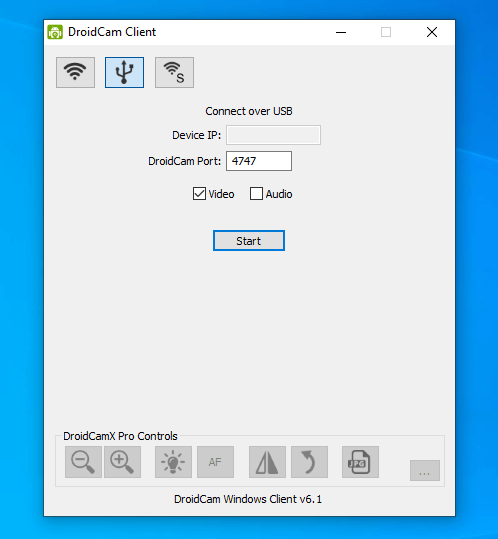 kết nối DroidCam trên Android và máy tính qua USB