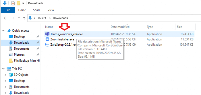 cài đặt phần mềm Microsoft Teams 