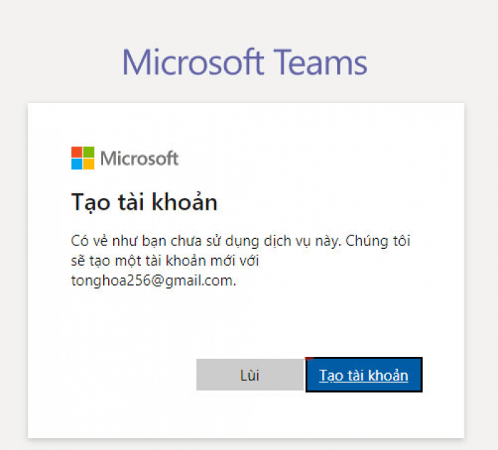 đăng ký Microsoft Teams 