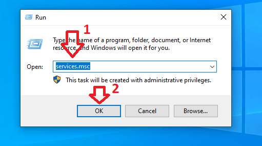 Mở cửa sổ quản lý dịch vụ của Windows