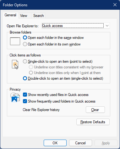 Folder-Options