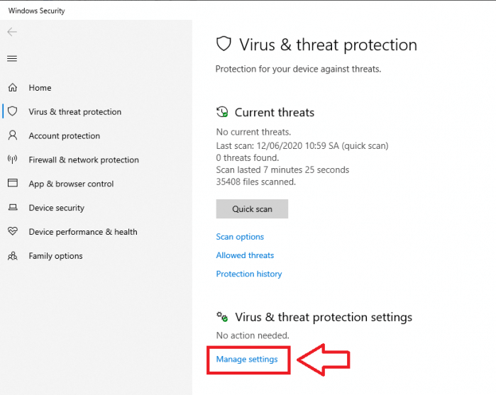 Tắt chức năng chống virus của máy tính Windows