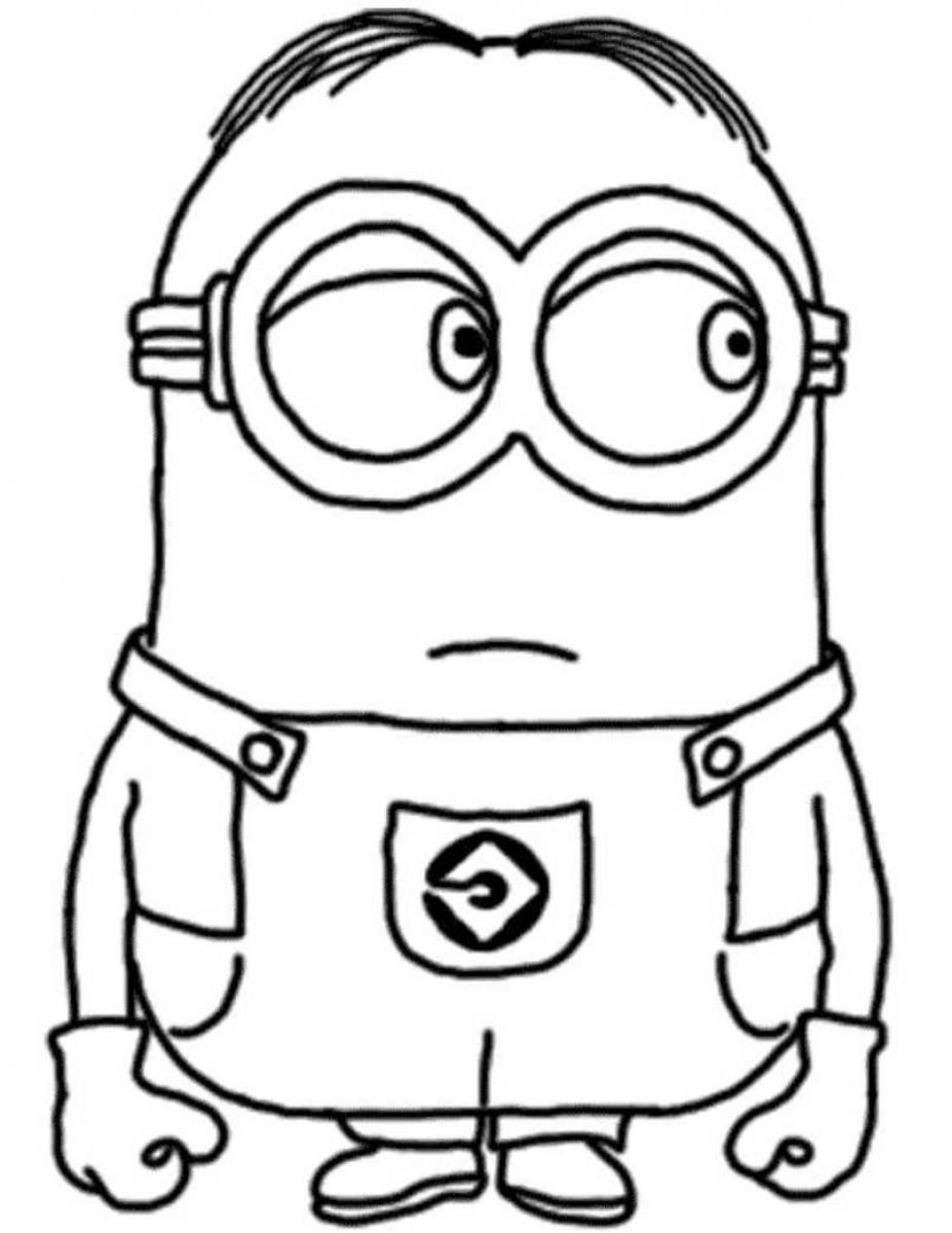 Tô màu Minion Bob và Gấu Bông  Trang Tô Màu Cho Bé