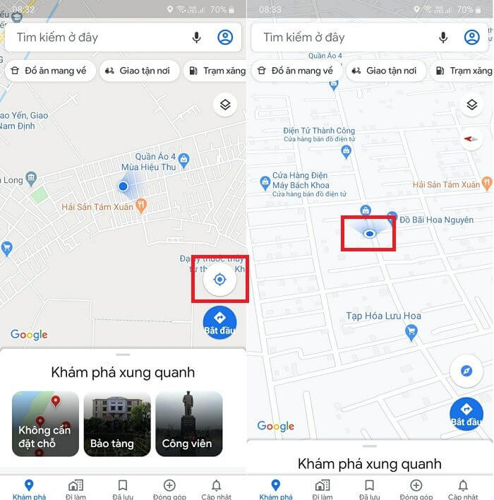 xác định vị trí hiện tại của bạn qua Google Map