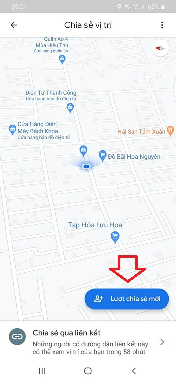Chia sẻ thông tin vị trí qua Google Map