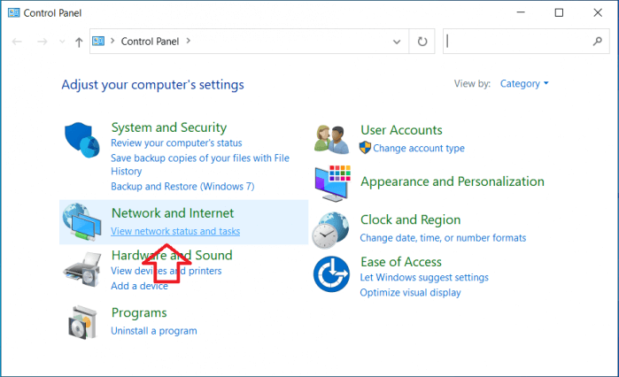 mở Control Panel trên Windows 10