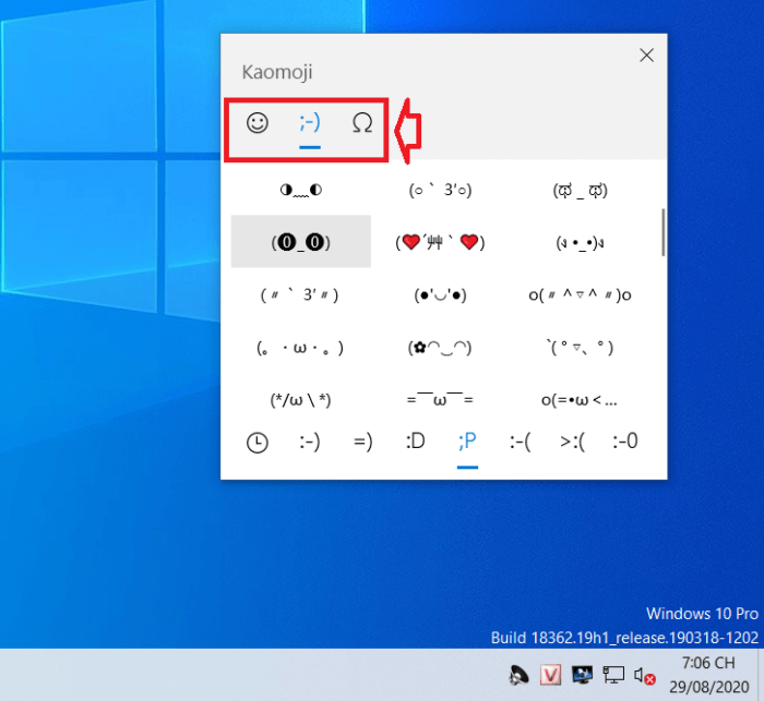 Các biểu tượng và ký tự đặc biệt trong Windows 10