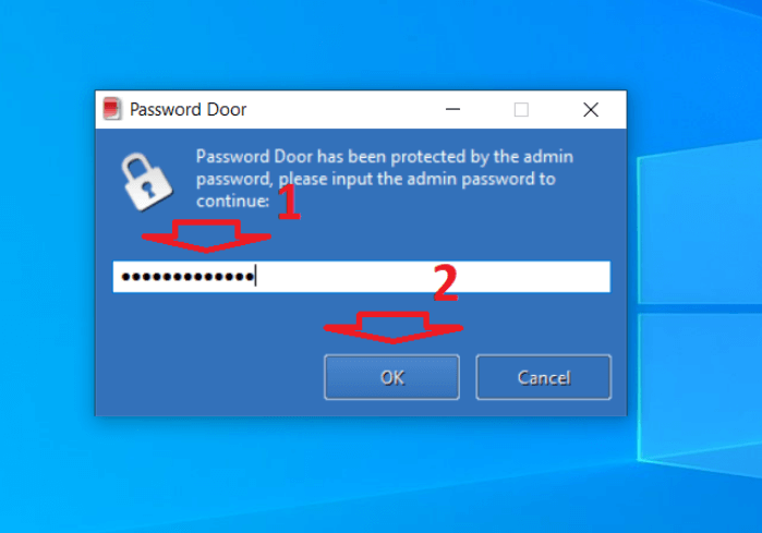 Nhập mật khẩu của Password Door