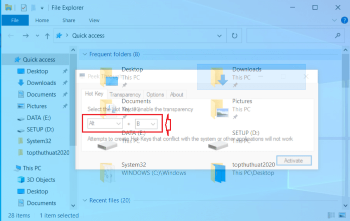 Phím Tắt Làm Trong Suốt Cửa Sổ Bất Kì Trên Máy Tính Windows 10
