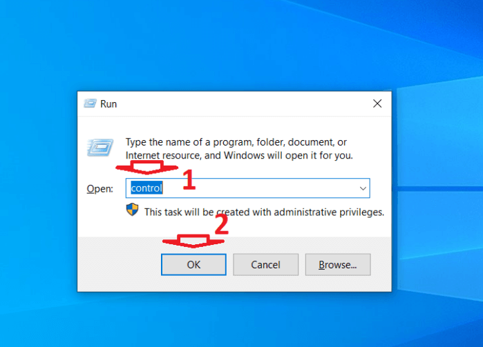 mở nhanh Control Panel trên Windows 10