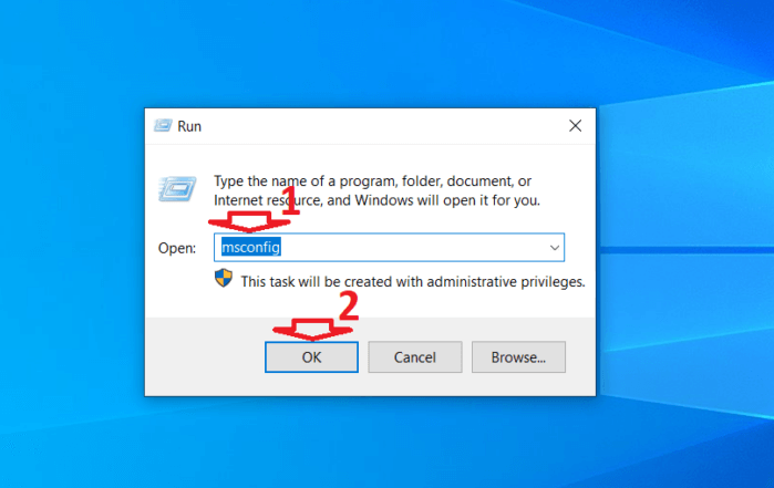 mở cửa sổ Run lên bằng cách nhấn Windows + R 