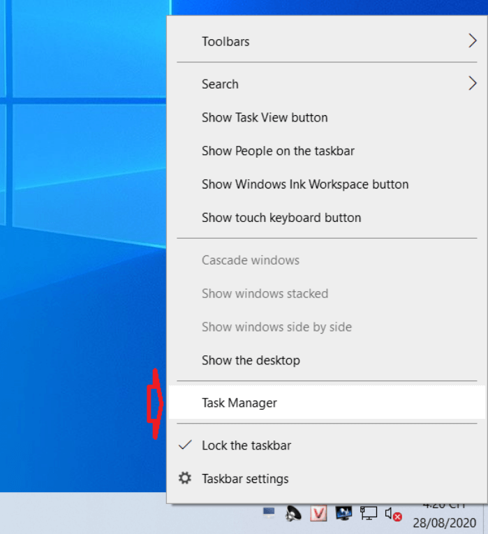Mở cửa sổ Task Manager 