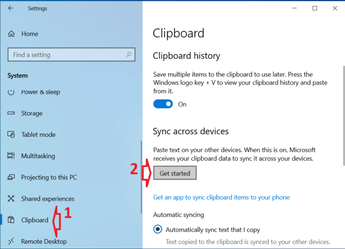 Đồng bộ hóa Clipboard giữa các máy tính chạy Windows 10