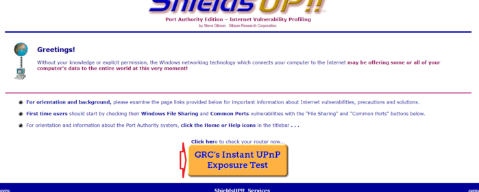 Shields Up sẽ quét 1056 cổng TCP đầu tiên trên máy tính 