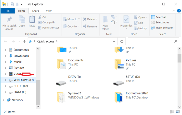 nhấn kết hợp Windows + E để mở File Explorer 