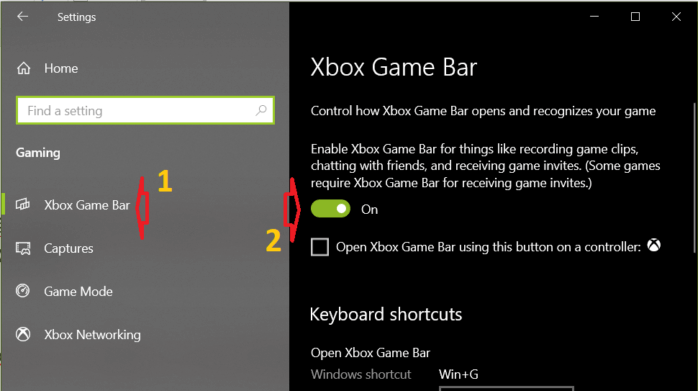 kích hoạt tính năng Xbox Game Bar