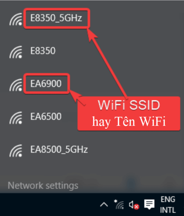 Tìm tên SSID WiFi