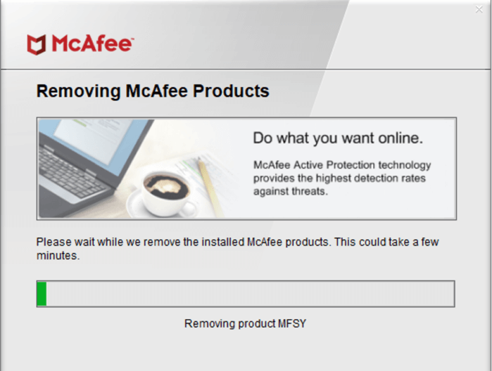 Gỡ cài đặt McAfee Antivirus