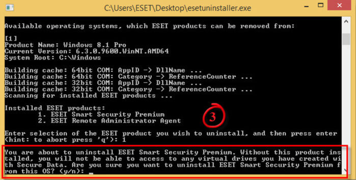 Xác minh rằng bạn đang gỡ cài đặt đúng sản phẩm ESET khỏi hệ điều hành 