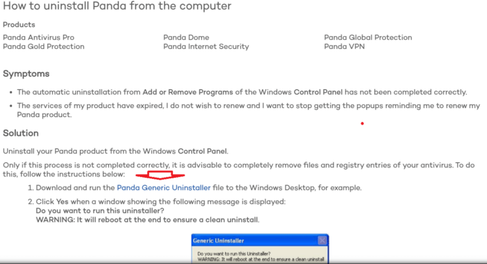 Gỡ cài đặt Panda Antivirus rất dễ dàng