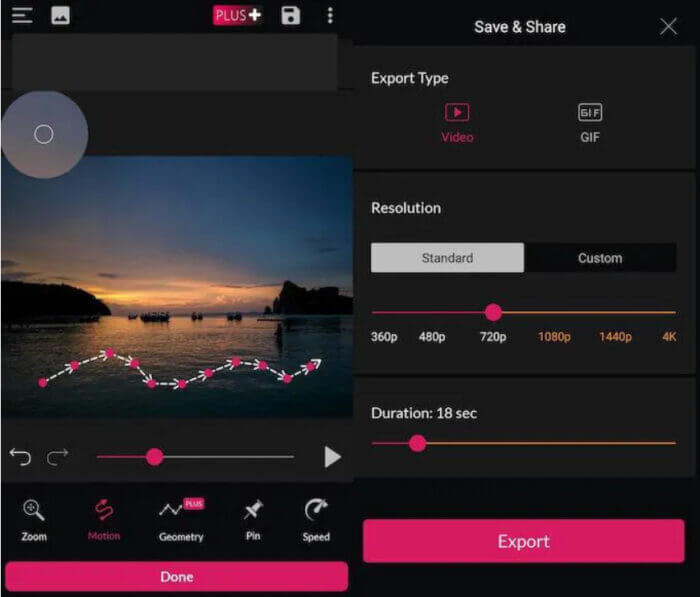 PixaMotion là một ứng dụng ảnh động miễn phí